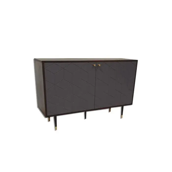 Aparador 2 Puertas Gris con Nogal Modelo GAUDÍ