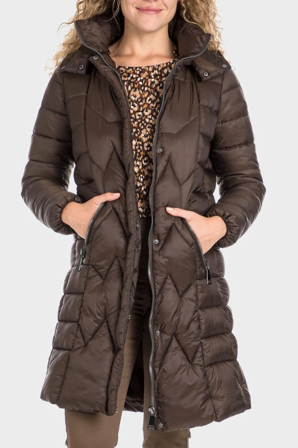 Parka longue marron