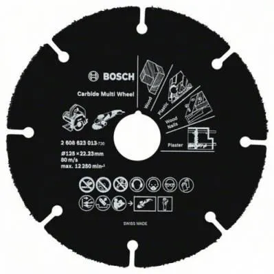 Disque à tronçonner carbure BOSCH - pour meuleuse d'angle - Ø125 mm