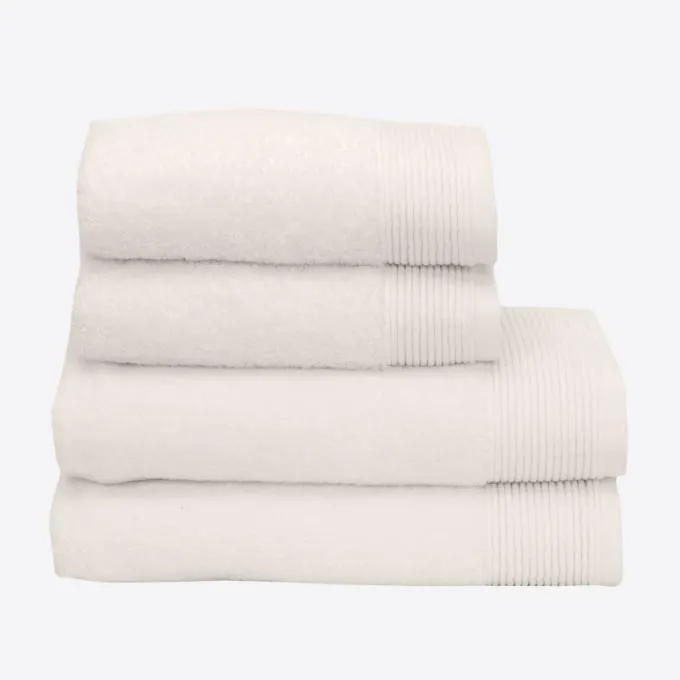 Set 4 Toallas Algodón Peinado - Basic LM Blanco