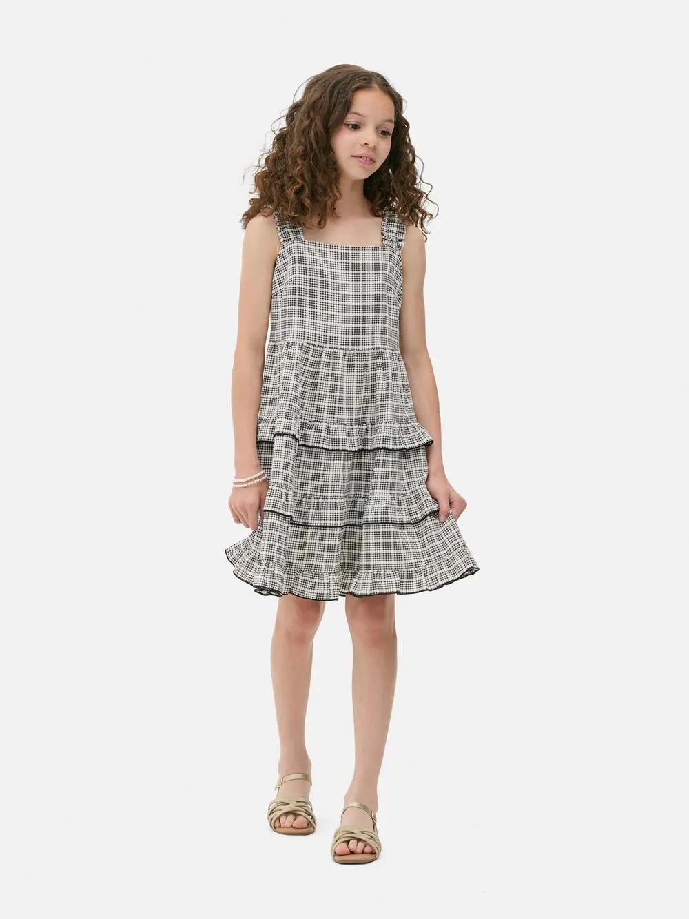 7-15 años | Vestido de cuadros a capas