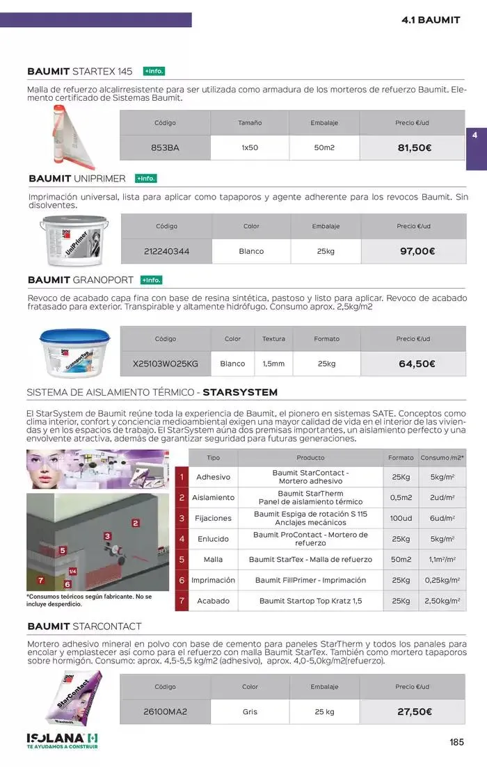 Catálogo de FACHADAS – TARIFA ISOLANA 2025 9 de enero al 30 de junio 2025 - Página 4