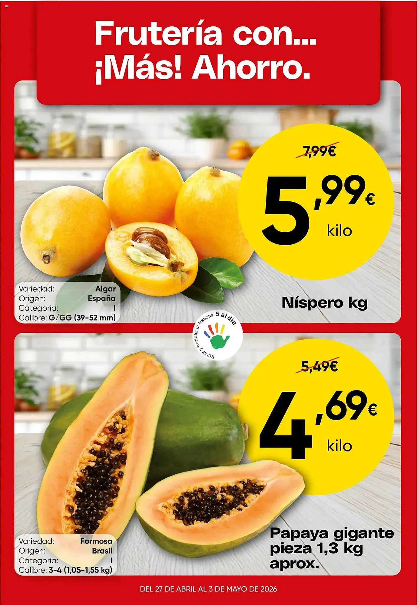 Catálogo de Folleto FROIZ 27 de abril al 3 de mayo 2026 - Página 1