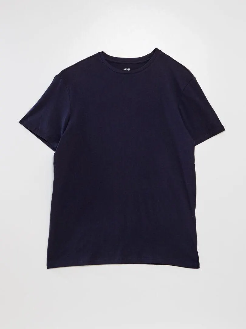 Camiseta recta de punto lisa - marino