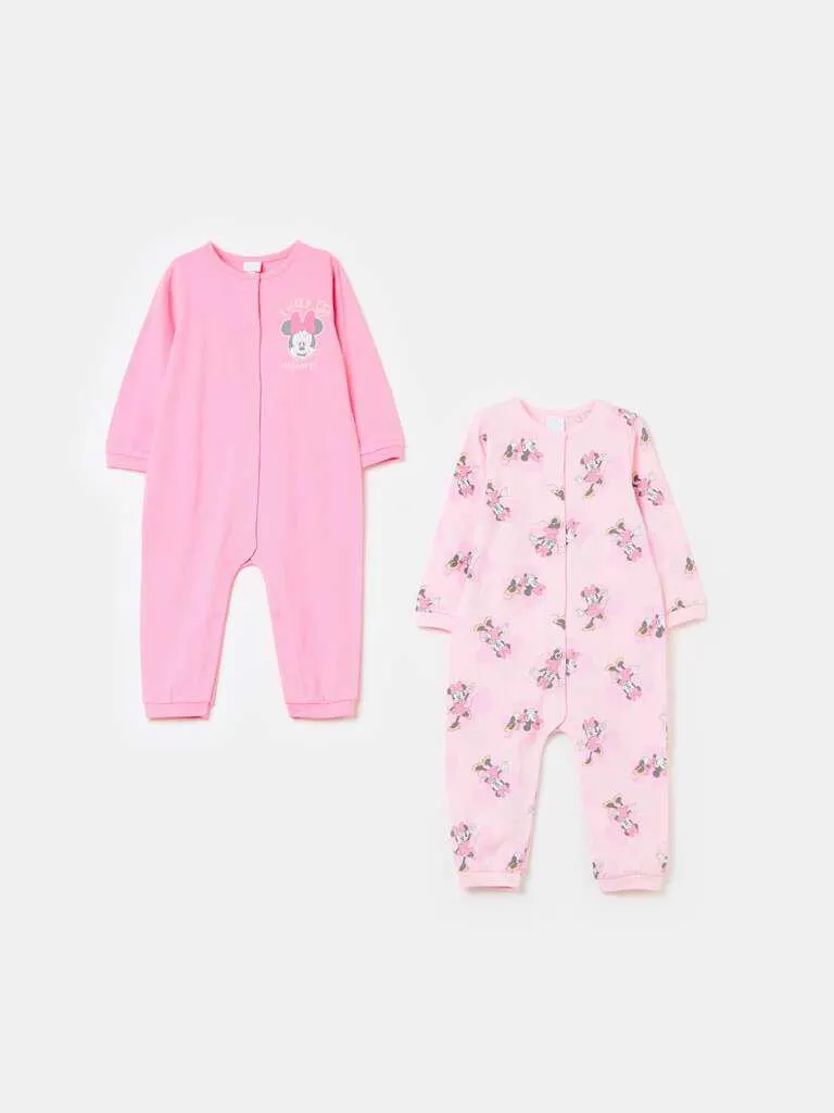 Two-pack organic cotton onesies with Minnie Mouse print Rose