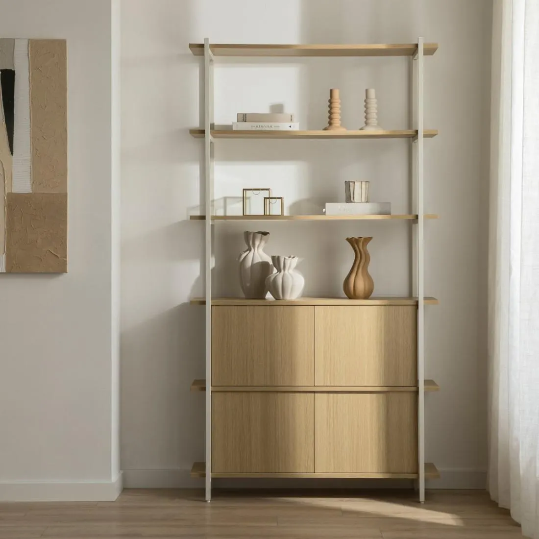 Estantería alta blanca