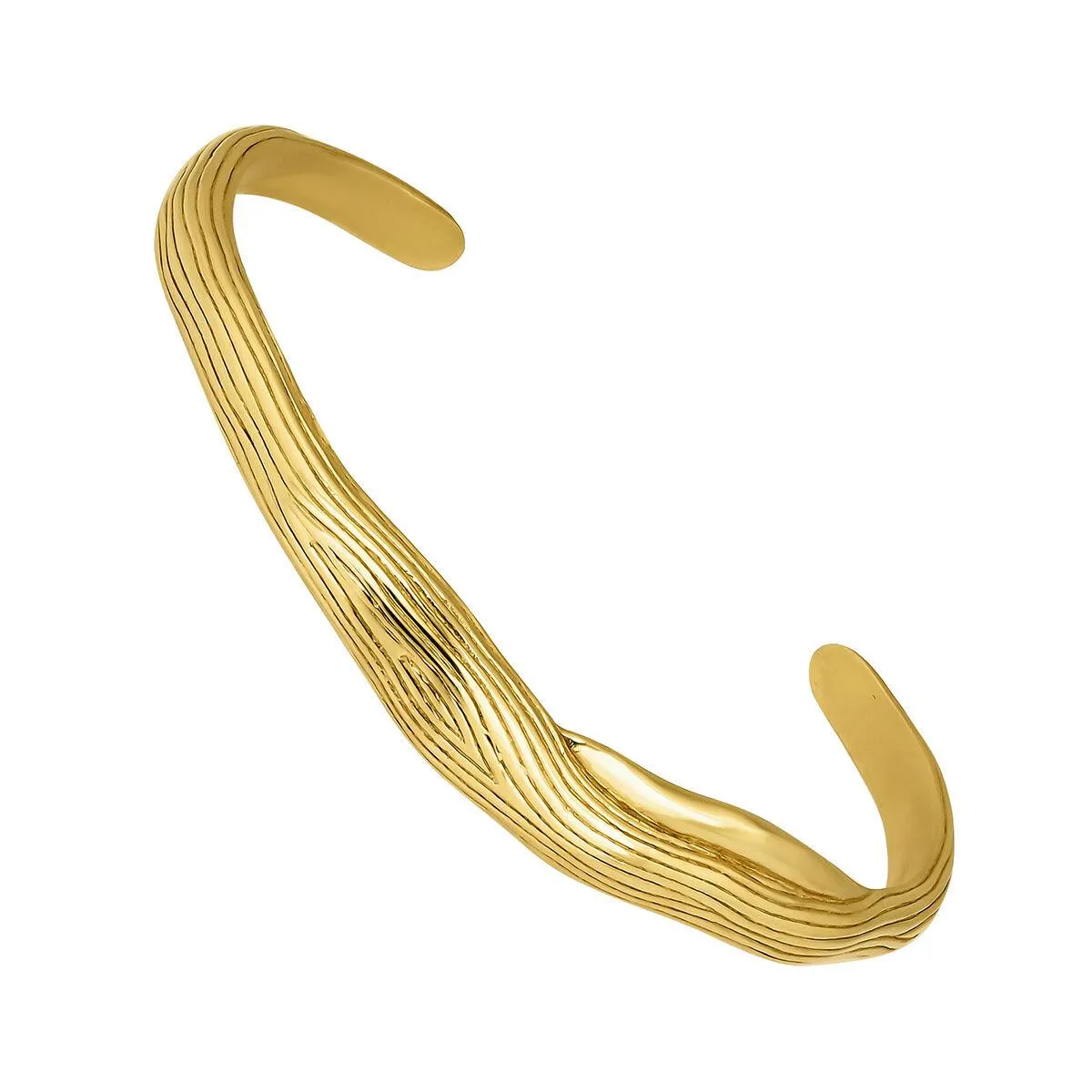 Irregular-shaped, embossed 18kt yellow gold-plated silver bracelet