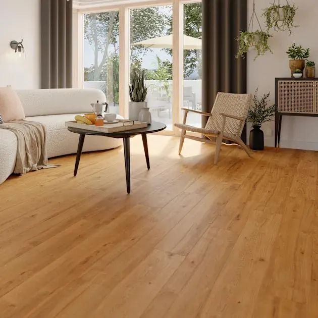 Suelo laminado Caubert taupe resistente agua AC5 8mmCooke & Lewis