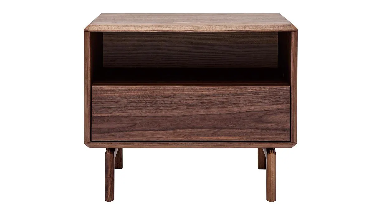 Mesilla de noche vintage de nogal SUVA