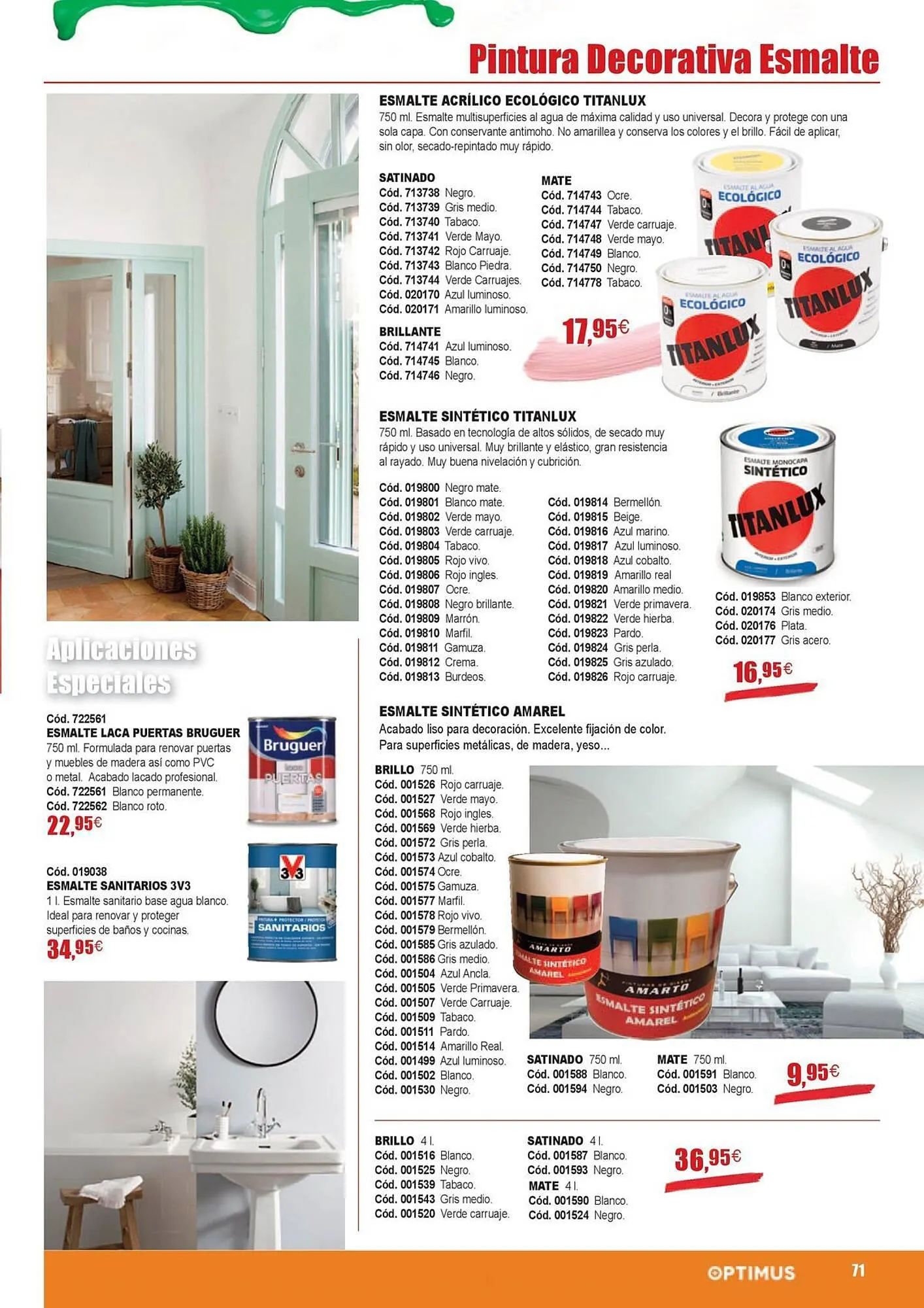 Catálogo de Folleto Optimus 21 de marzo al 31 de agosto 2024 - Página 71