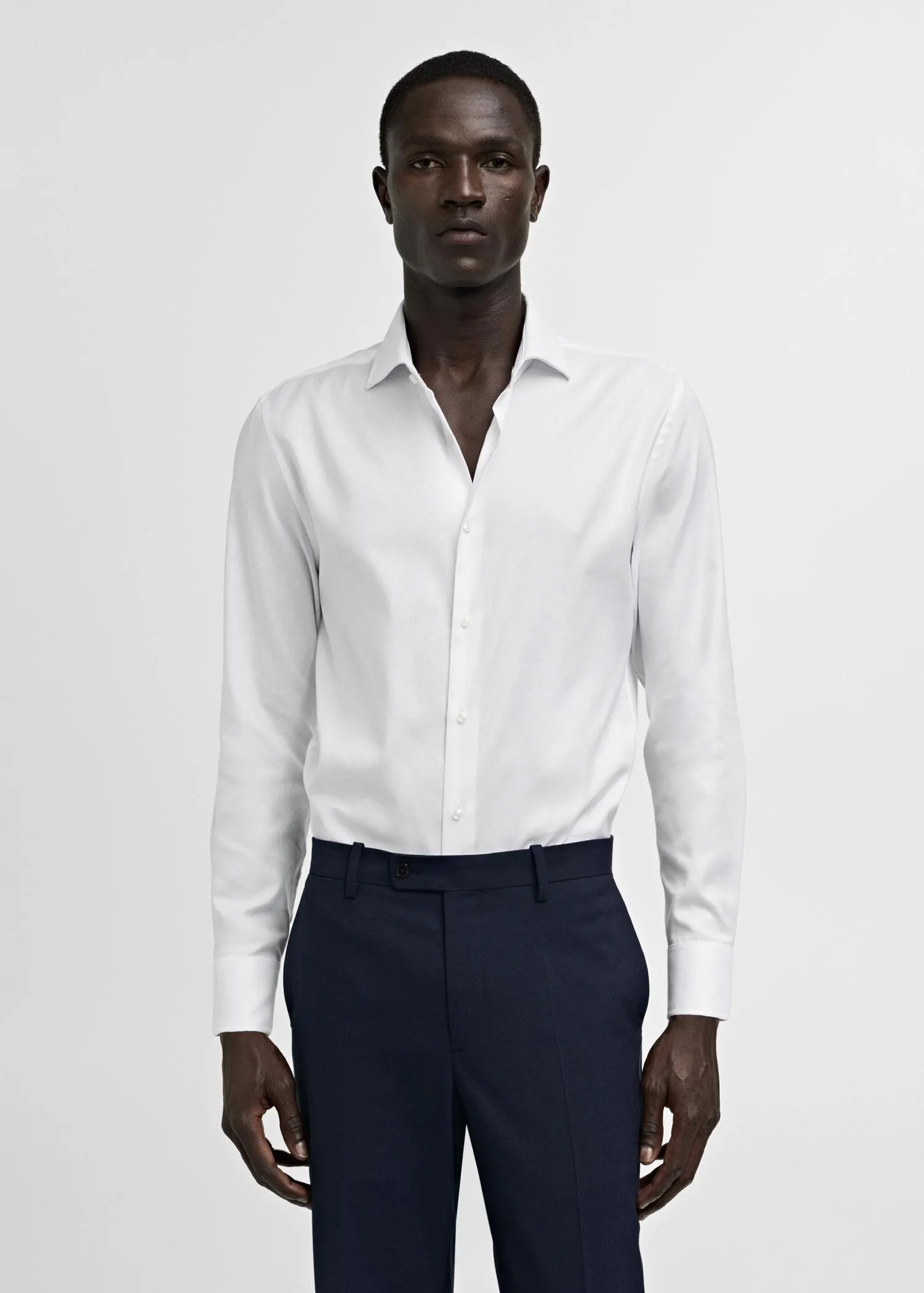 Camisa traje slim fit algodón estructura