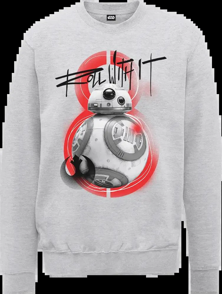 Sudadera Star Wars Los Últimos Jedi "BB-8 Roll With It" - Hombre - Gris