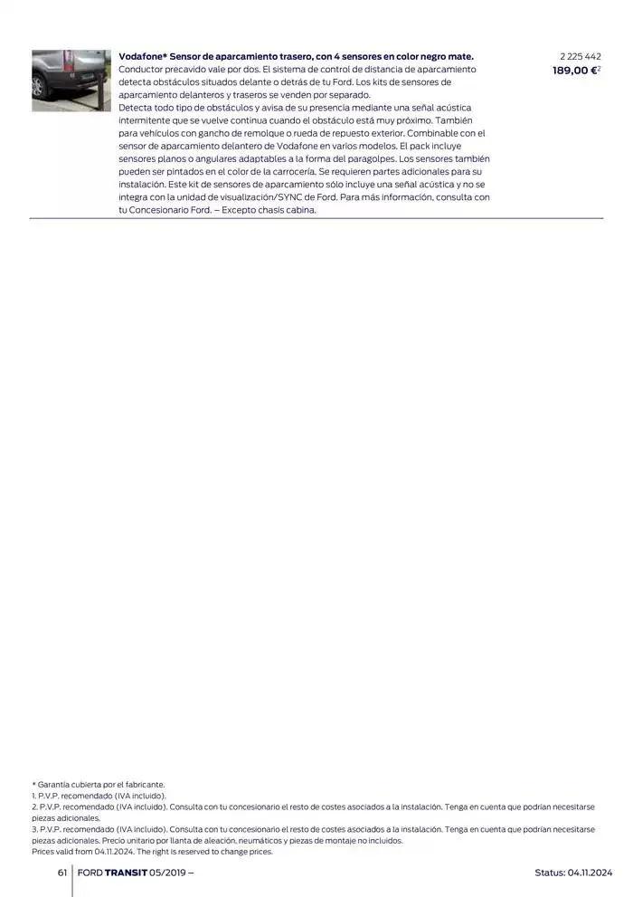 Catálogo de Ford de accesorios Transit Van 13 de noviembre al 13 de noviembre 2025 - Página 61