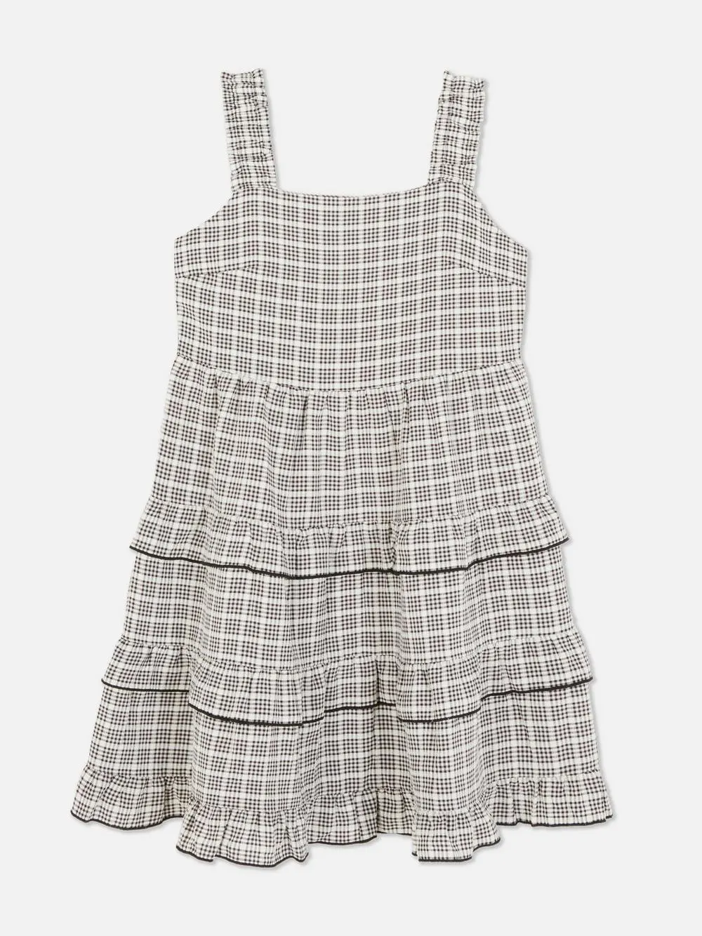 Vestido corto de cuadros a capas