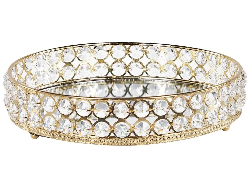 Bandeja decorativa VATAN Vidrio Dorado