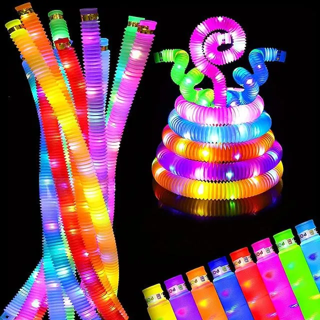 pop tubos fidget led jumbo light up pop fidget tubos grandes barras luminosas que brillan en la oscuridad para suministros de fiesta
