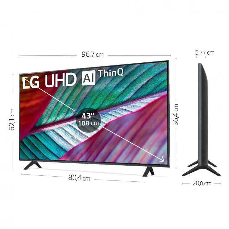 Outlet LG UHD 4K de 43'' Serie 78, Procesador Alta Potencia, HDR10 / Dolby Digital Plus, Smart TV webOS23