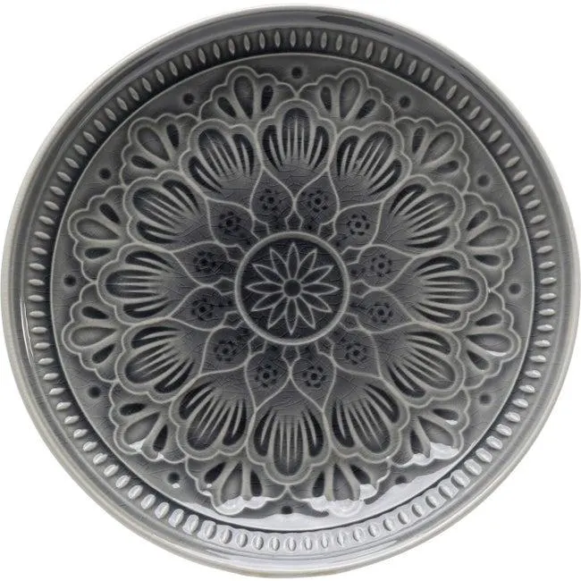Plato Sicilia Mandala gris Ø21cm
