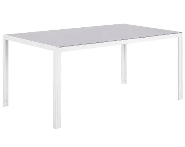Mesa de jardín catania 160 cm 91 cm vidrio gris