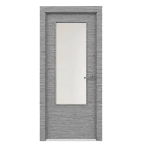 Puerta de Interior acristalada Carina gris izquierda 72,5 cm