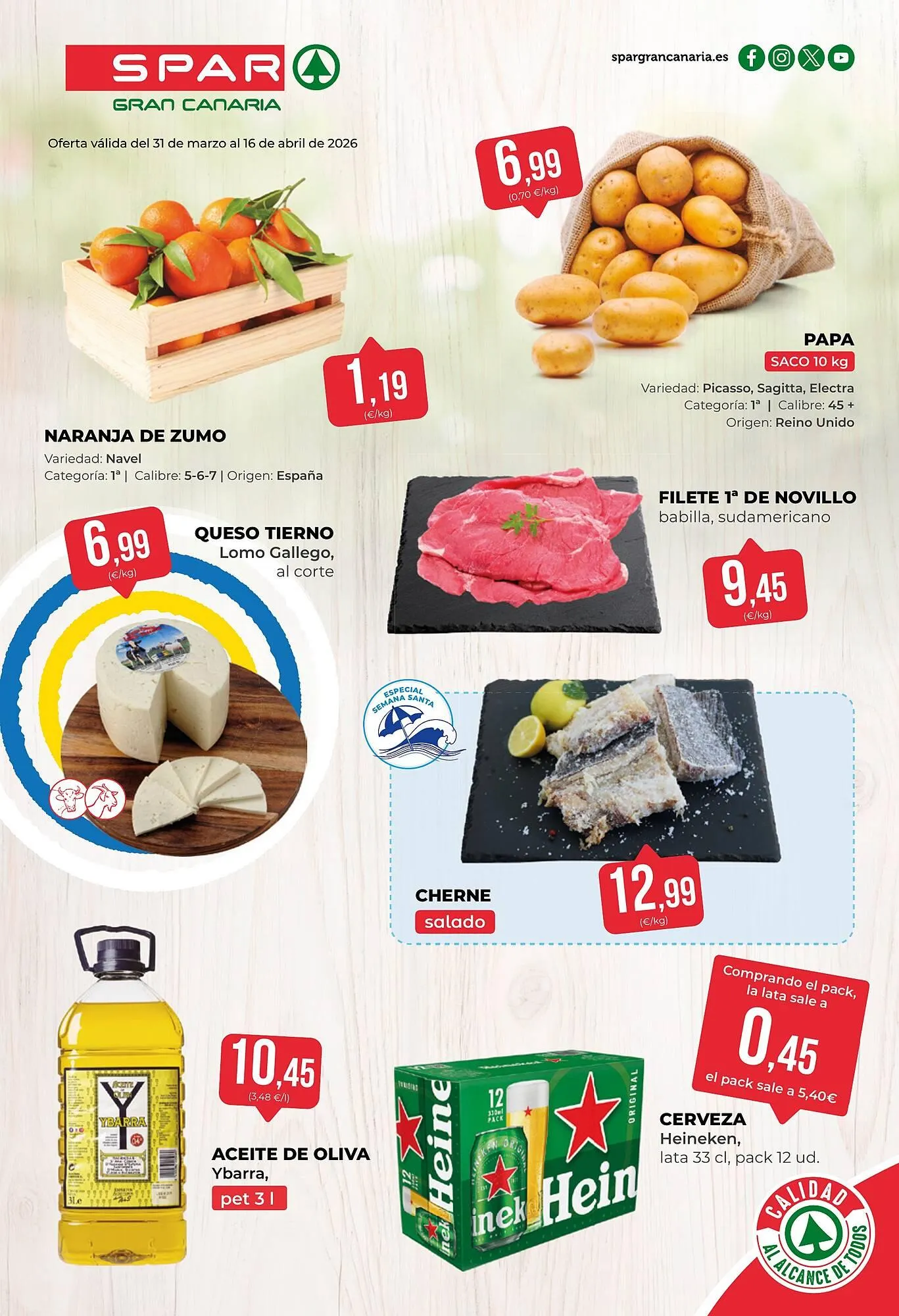 Catálogo de Folleto SPAR Gran Canaria 31 de marzo al 16 de abril 2026 - Página 1