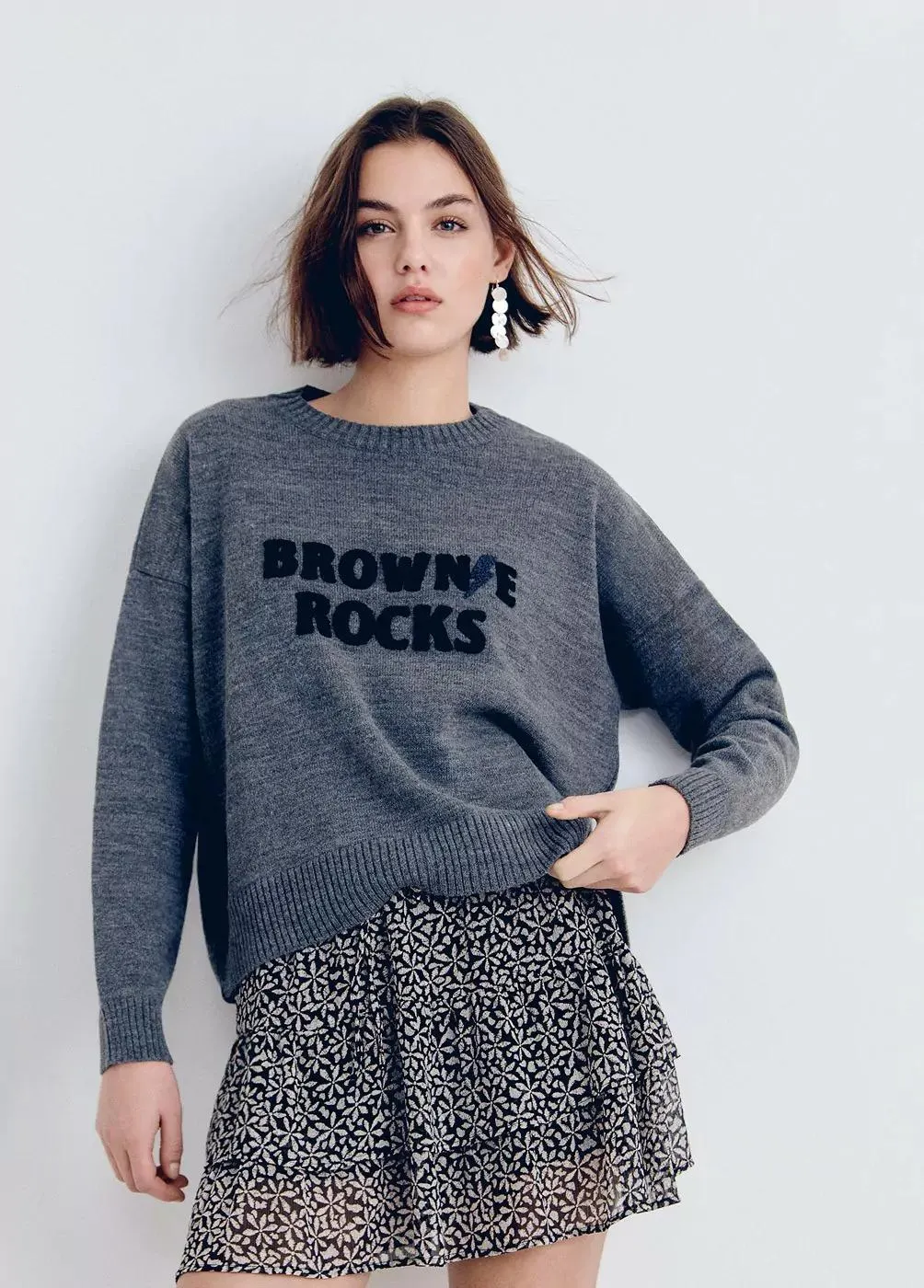 Falda volantes estampada