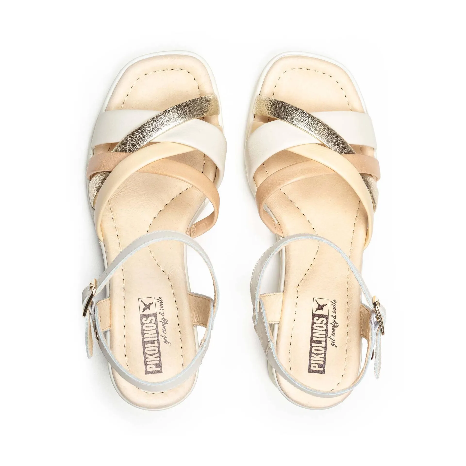 TEULADA sandalias de mujer con cuña y tiras multicolor