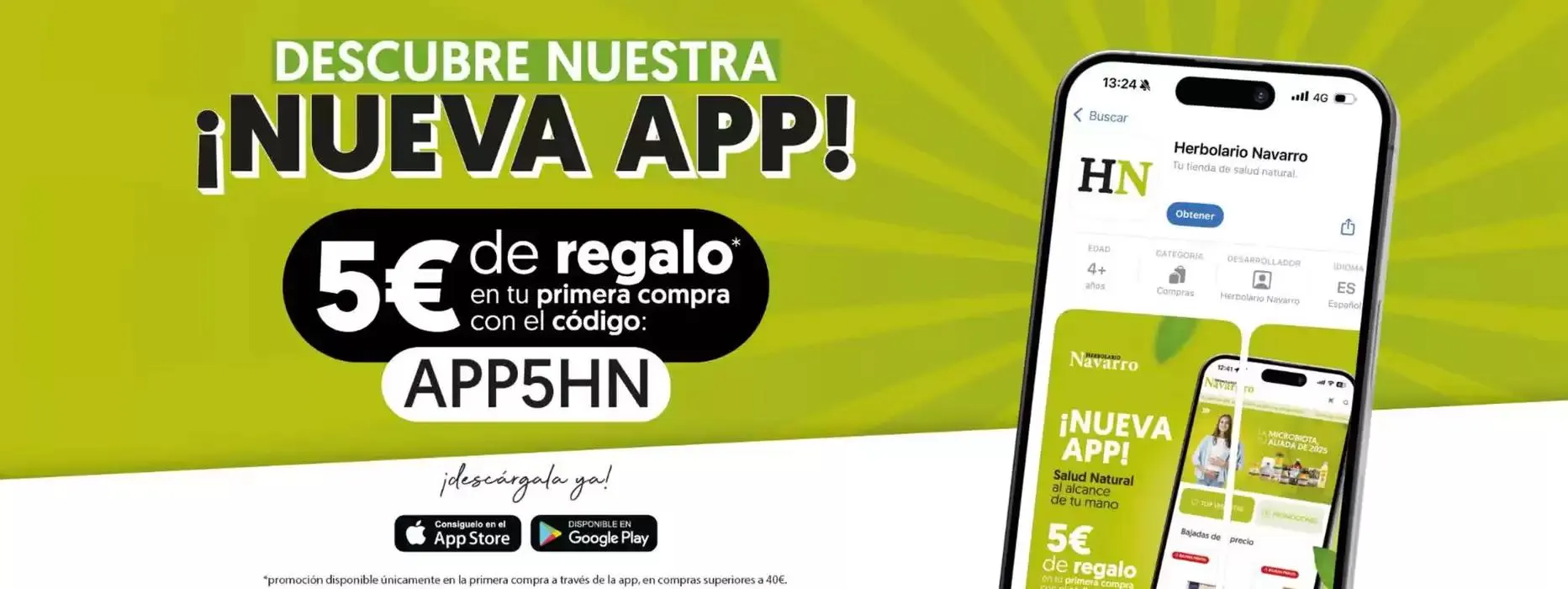 5€ de regalo en tu primera compra con el código: APP5HN - 1