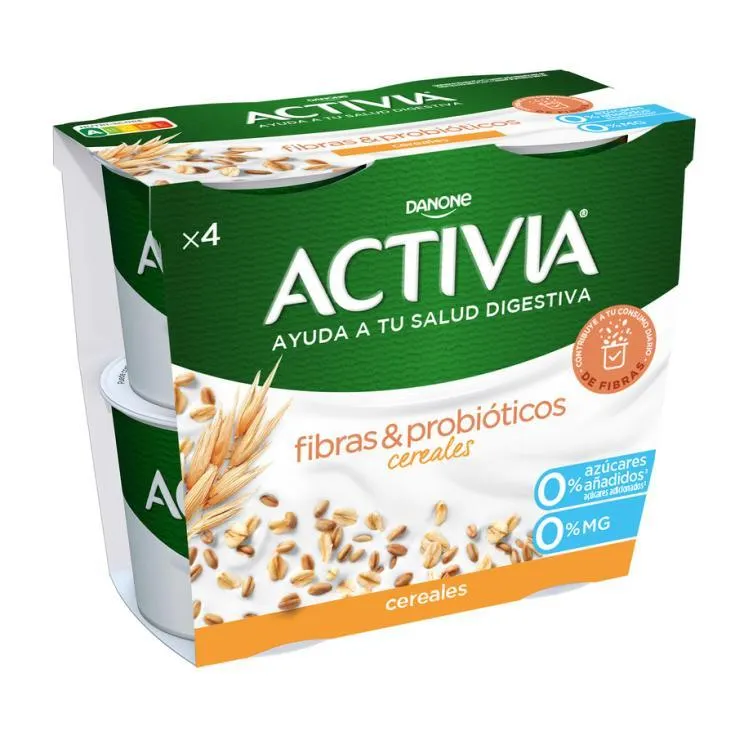 ACTIVIA FIBRAS CEREALES DESNATADO 0%, 4X115G DANONE