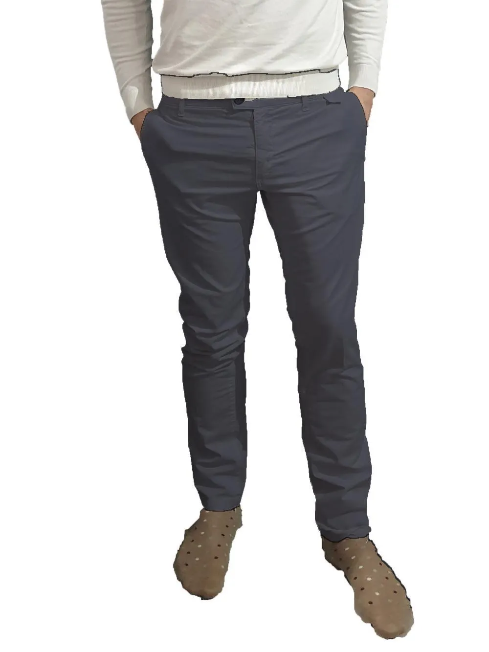 Cotton Stretch Man Pant Grey Plain