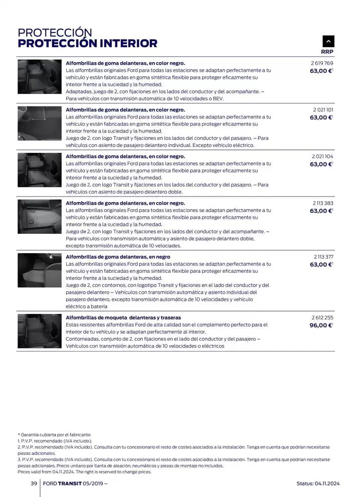 Catálogo de Ford de accesorios Transit Van 13 de noviembre al 13 de noviembre 2025 - Página 39