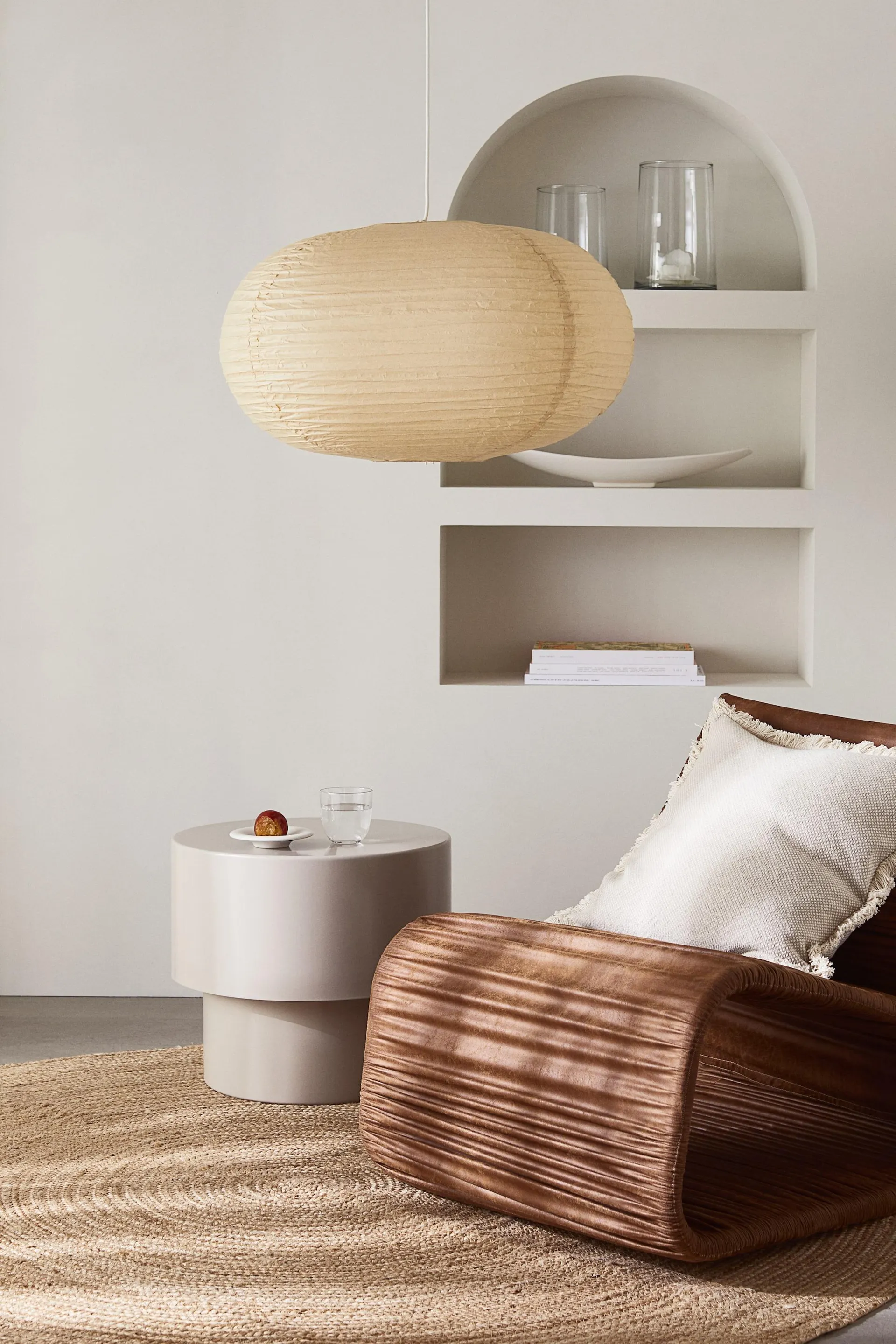 Pantalla de lámpara grande en papel de arroz