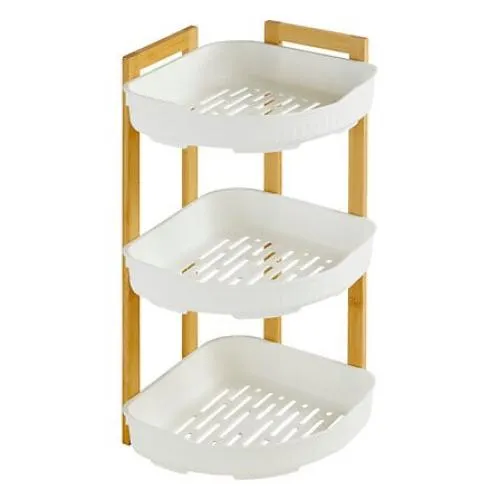 Estante de esquina 3 niveles Naturéo blanco
