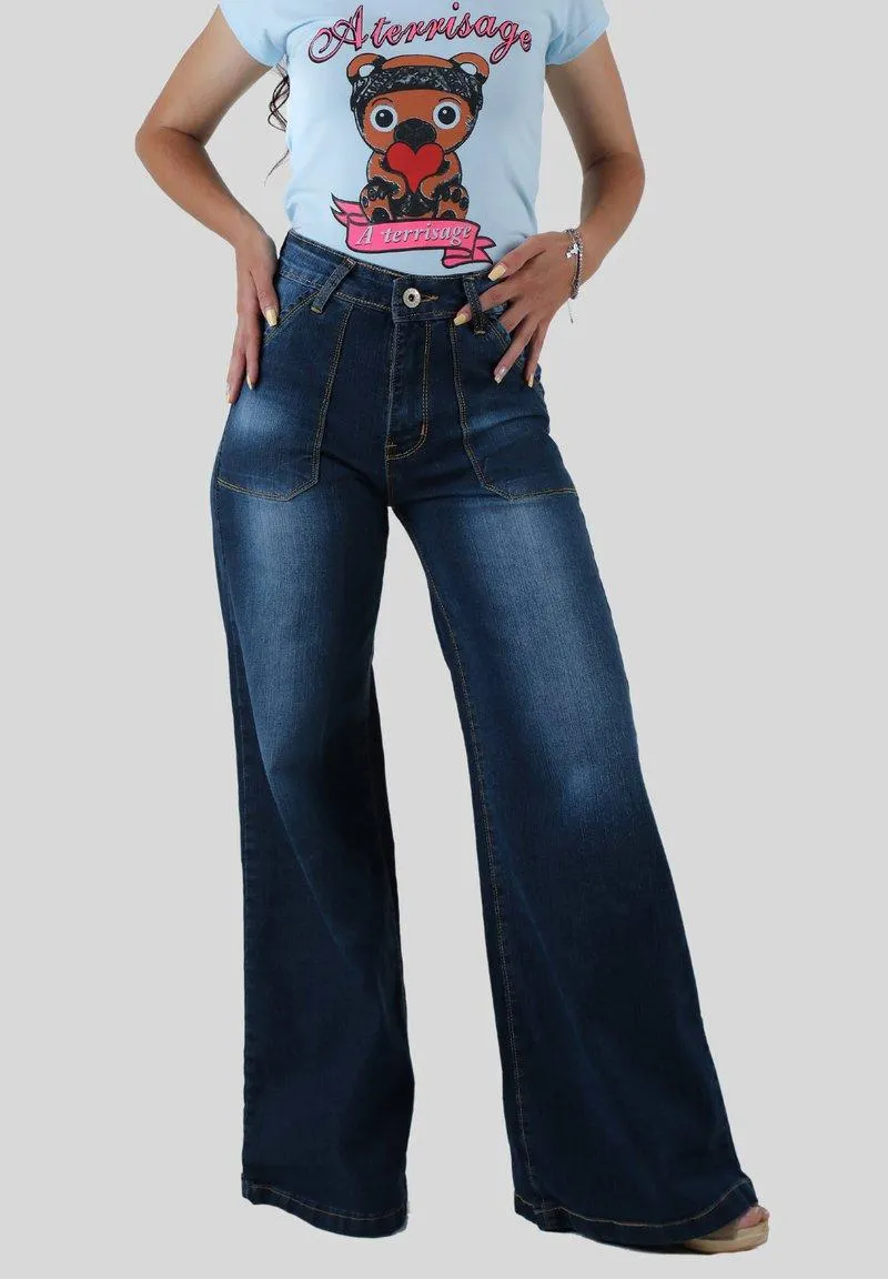 ERIKA 2023 - Vaqueros a campana - denim