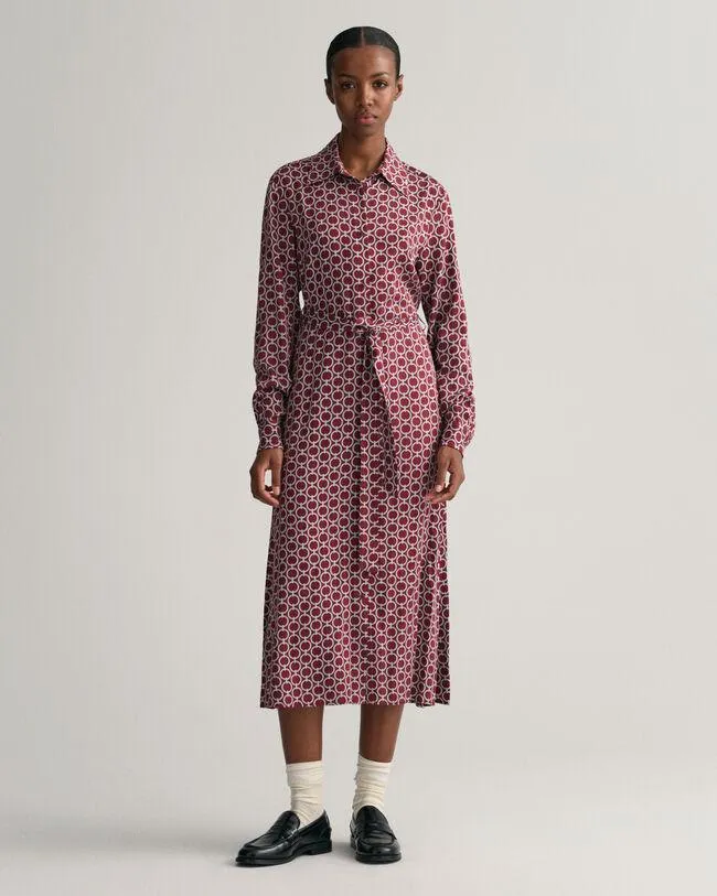 Vestido camisero Slim Fit con estampado geométrico