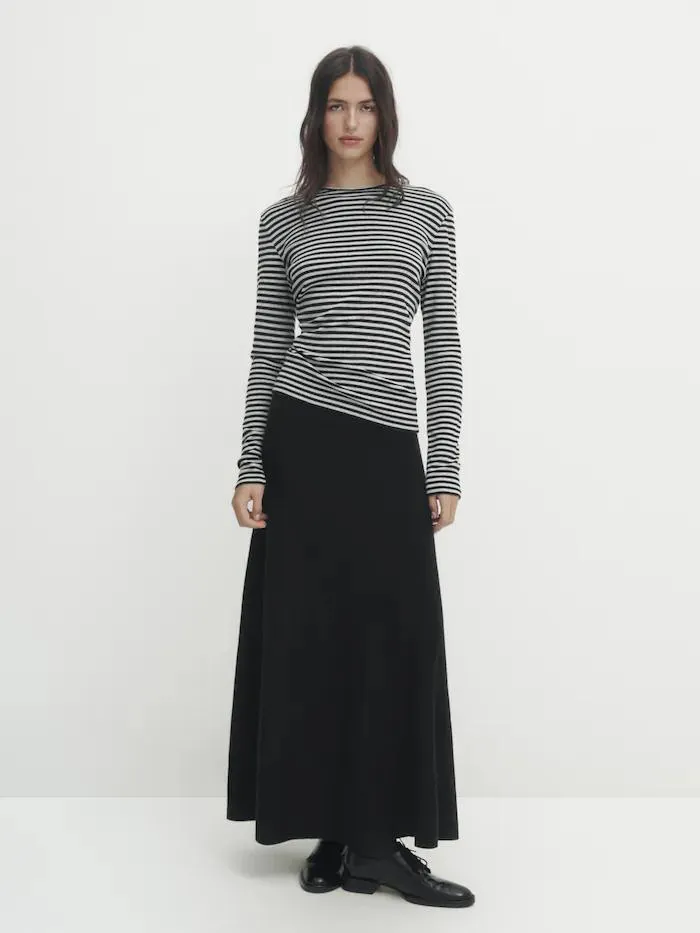 Camiseta rayas manga larga algodón