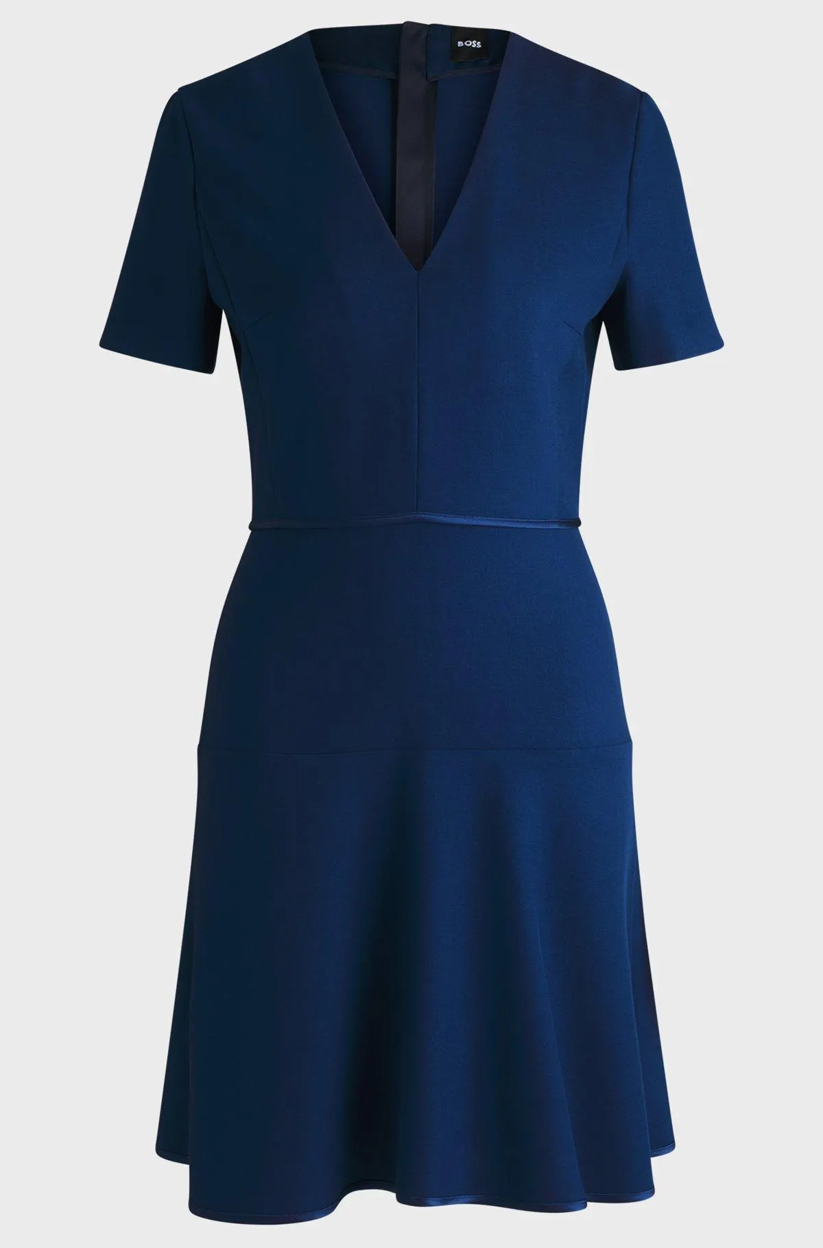 Vestido con escote en pico en material elástico