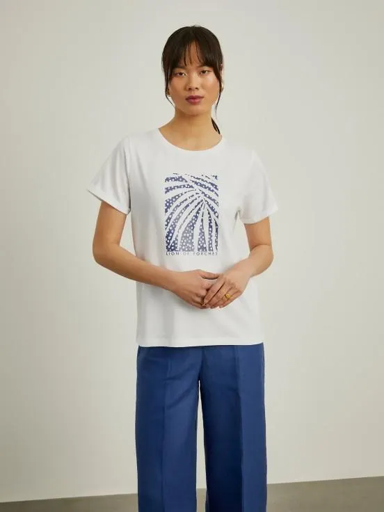 Camiseta de algodón estampada