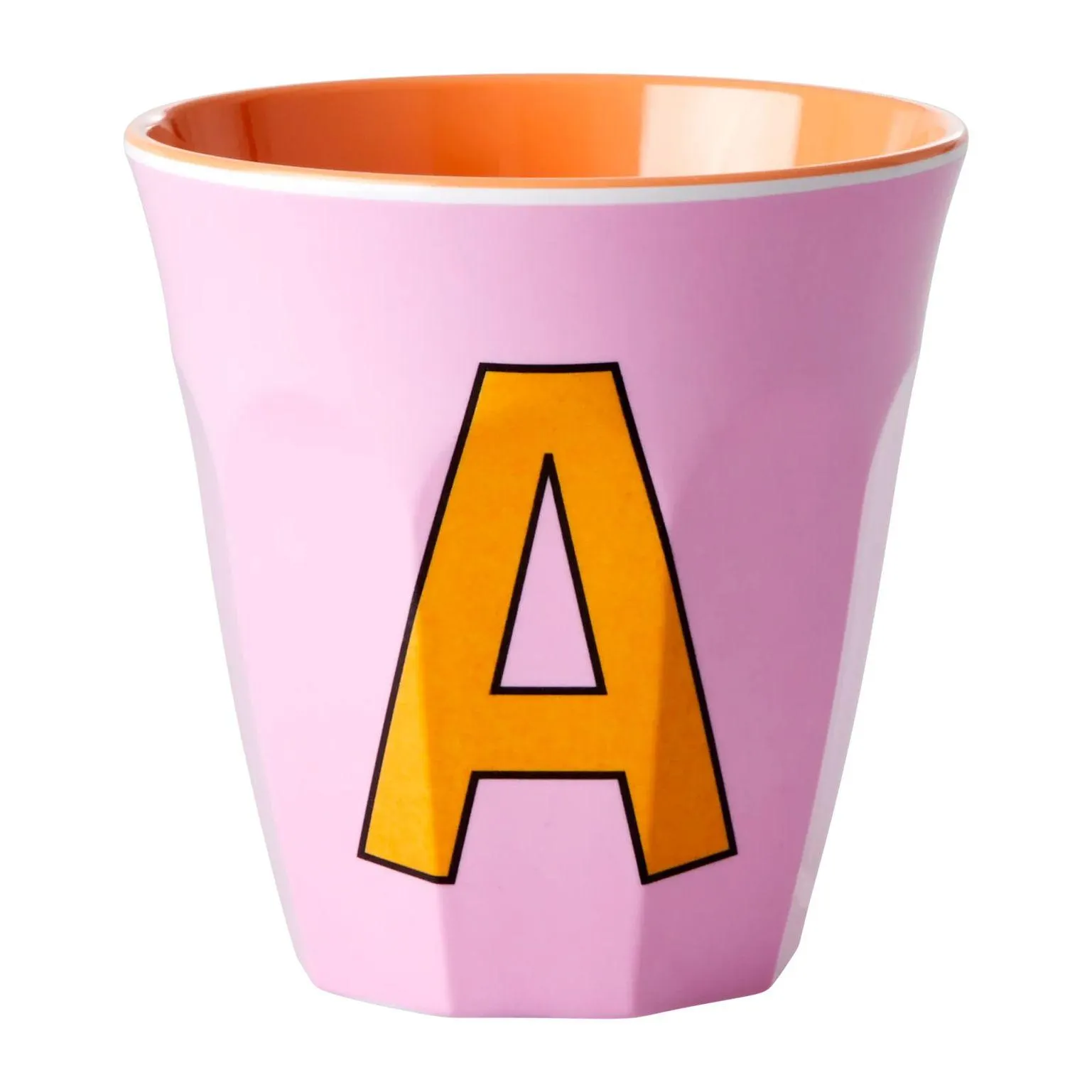 Taza melamina Rice mediana letra A 30 cl Pink