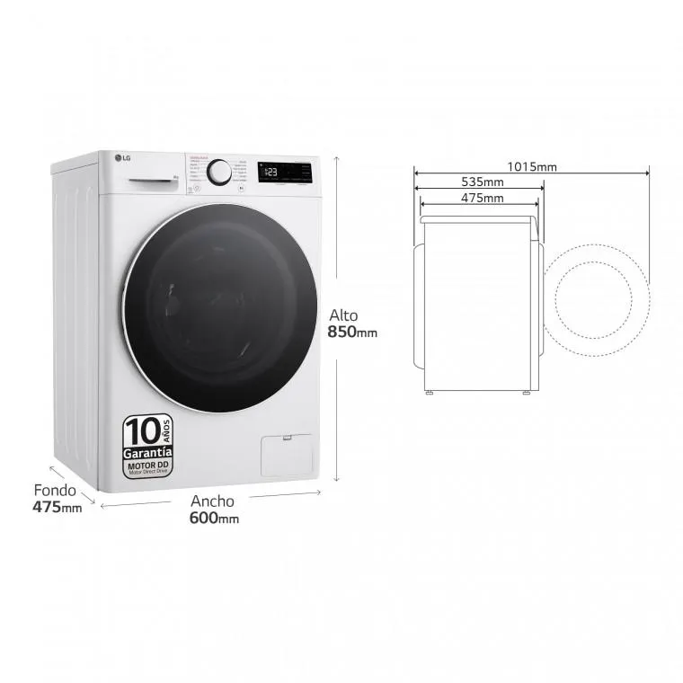 Outlet Lavadora 8Kg , 1200rpm, Un 10% más eficiente que A, Steam, Blanca, (refurbished)