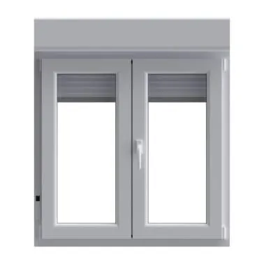 Ventana PVC oscilobatiente persiana blanco 5 cámaras 137x120 cm
