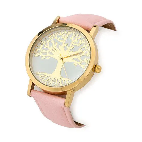 Reloj arbol de la vida rosa mujer