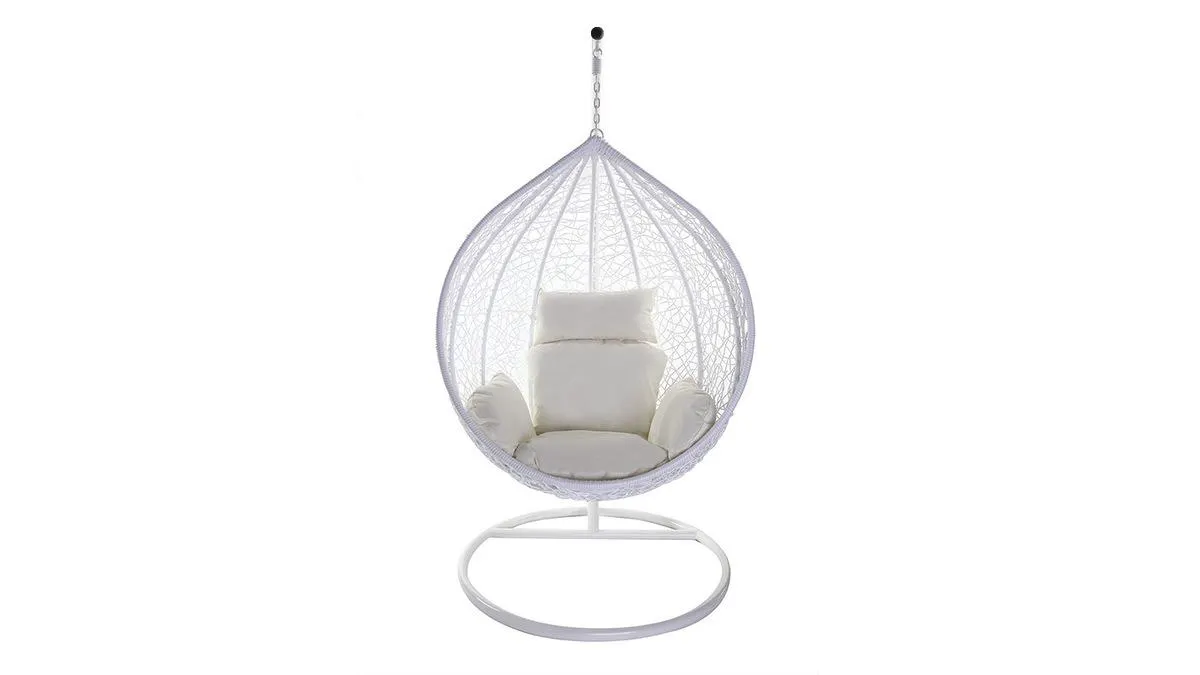 Sillón suspendido huevo resina blanco MOJO