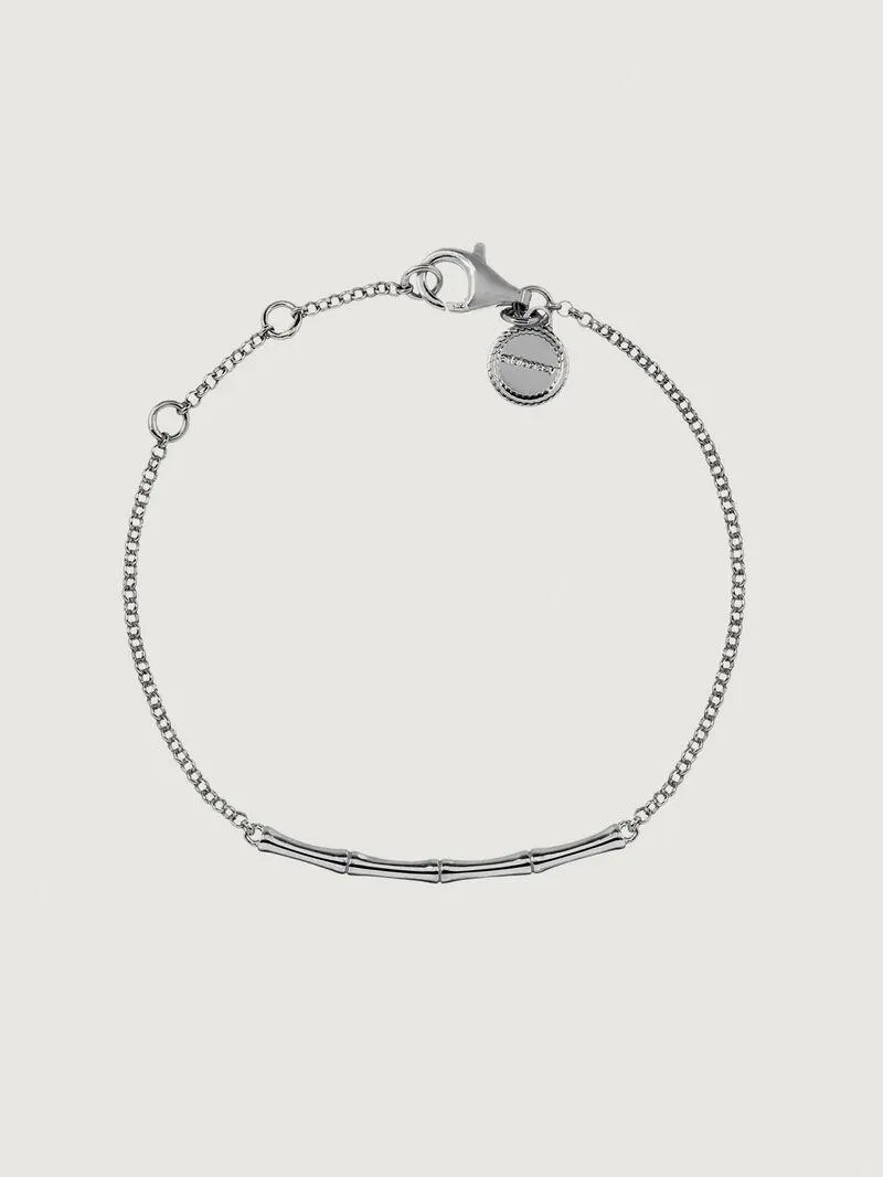 Pulsera de plata 925 con caña de bambú