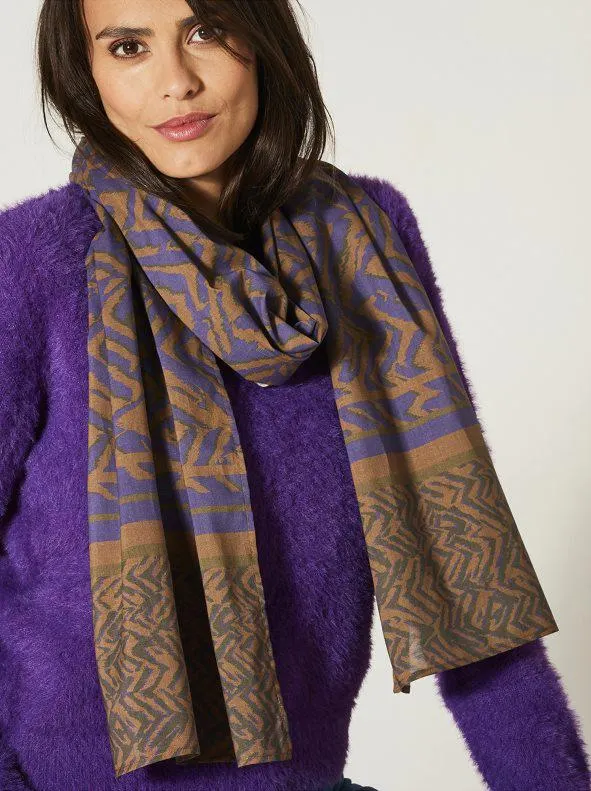 Fulard estampado, 198 x 38 cm - algodón