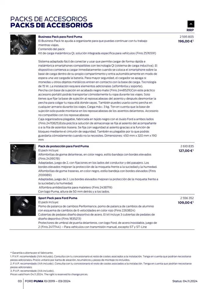 Catálogo de Ford de accesorios Ford Puma 13 de noviembre al 13 de noviembre 2025 - Página 3