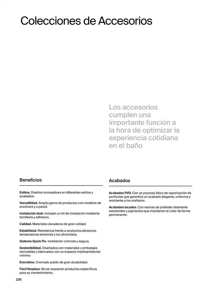 Catálogo de Colecciones de Baño, Muebles y Accesorios 9 de enero al 31 de diciembre 2025 - Página 238