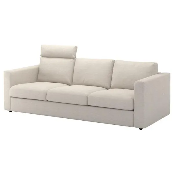 Sofá de 3 plazas, con reposacabezas/Gunnared beige