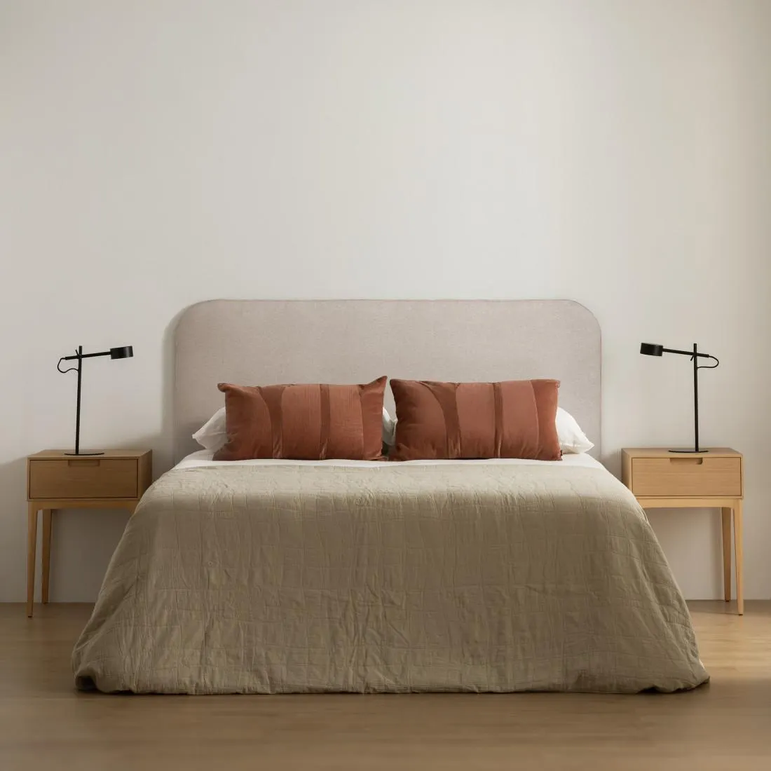 Cabecero tapizado 150/160 gris