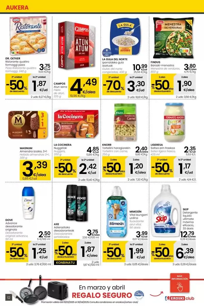 Catálogo de AUKERA OFERTA SUPERMERKATUAK EROSKI  10 de abril al 29 de abril 2025 - Página 12